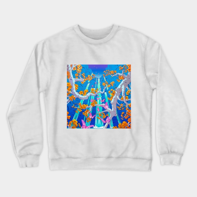 Magical Waterfall Crewneck Sweatshirt by Camila Illustration